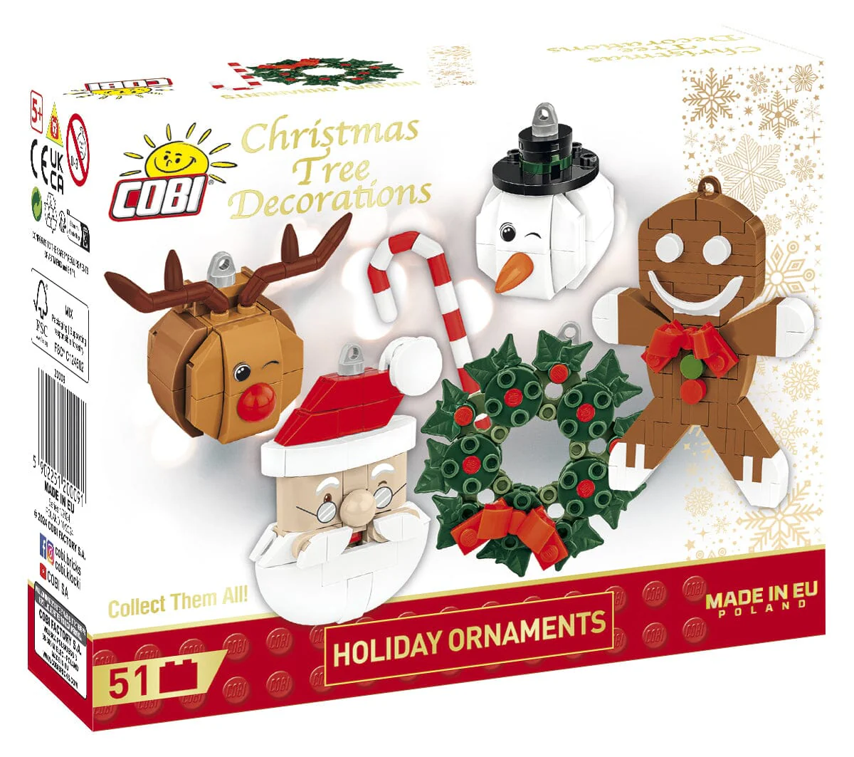 Christmas wreath brick model decoration - COBI 20009 - 51 bricks - Image 3