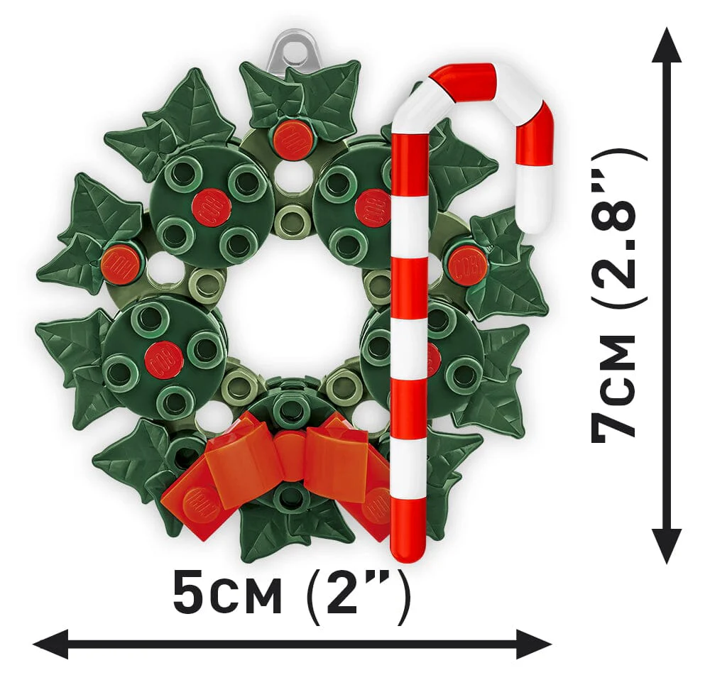Christmas wreath brick model decoration - COBI 20009 - 51 bricks - Image 5