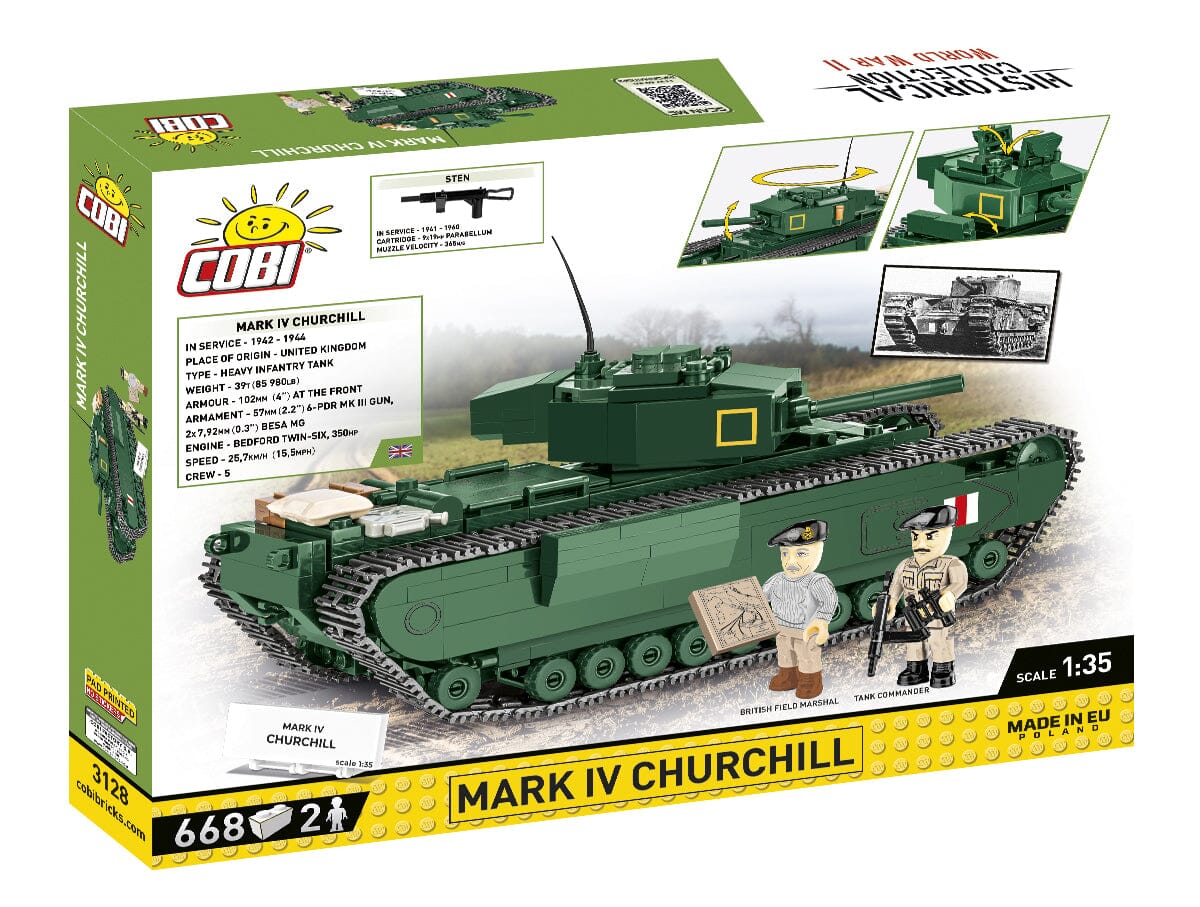 Churchill MK.IV brick tank model - COBI 3128 - 668 bricks - Image 7