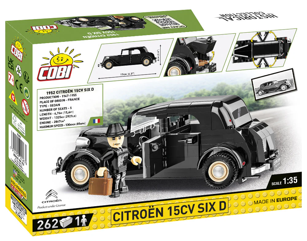 Citroen 15CV Six D brick car model - COBI 2267 - 262 bricks - Image 2