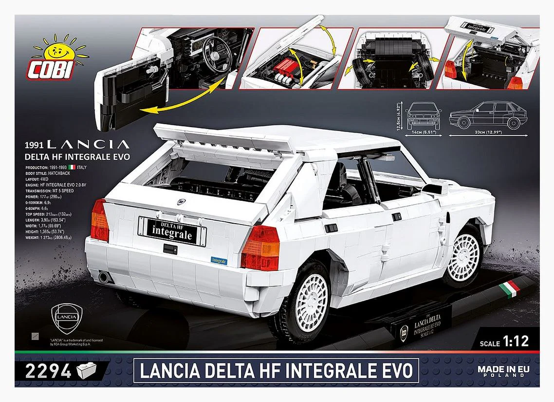 COBI Executive Edition Lancia Delta HF Intg. Evo brick car model - COBI 24356 - 2294 bricks - Image 13