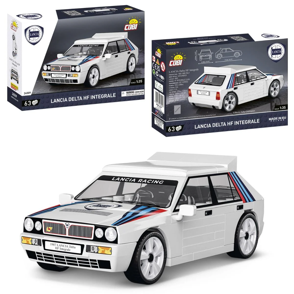 COBI Lancia Delta HF Intg. brick model car - COBI 24509 - 63 bricks
