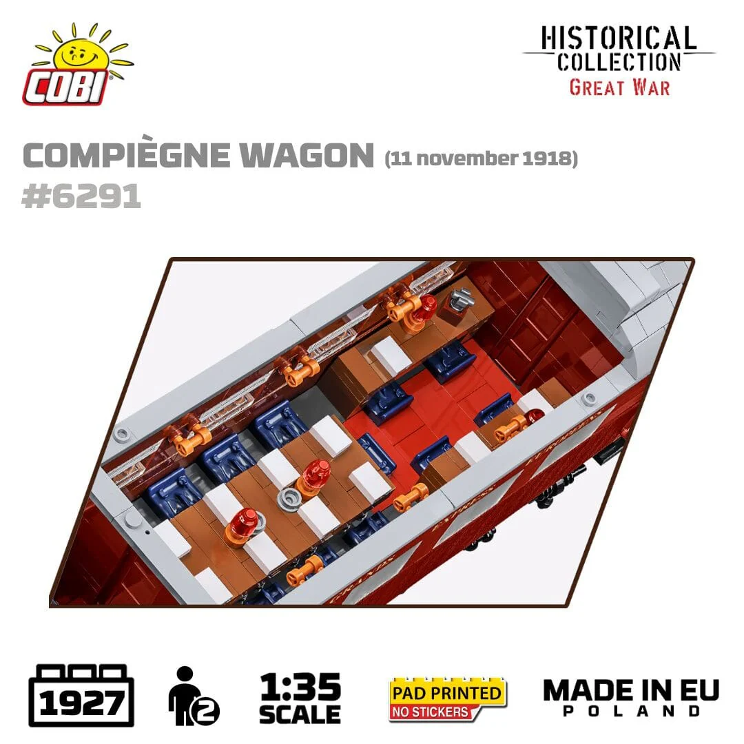 Compiegne wagon brick model 1918 - COBI 6291 - 1945 bricks - Image 5