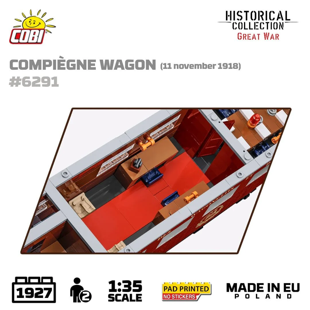 Compiegne wagon brick model 1918 - COBI 6291 - 1945 bricks - Image 6