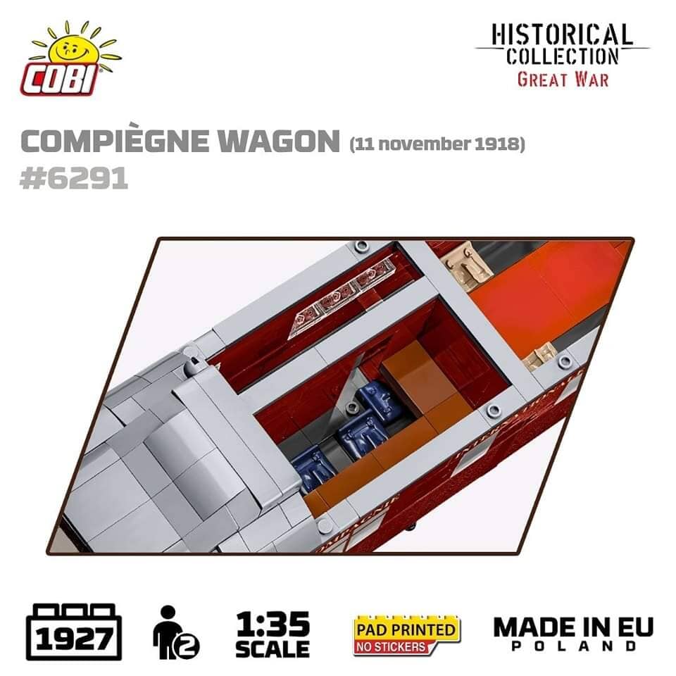 Compiegne wagon brick model 1918 - COBI 6291 - 1945 bricks - Image 9