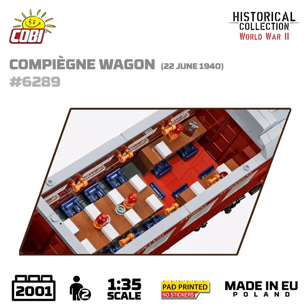 Compiegne wagon brick model 1940 - COBI 6289 - 2030 bricks - Image 3