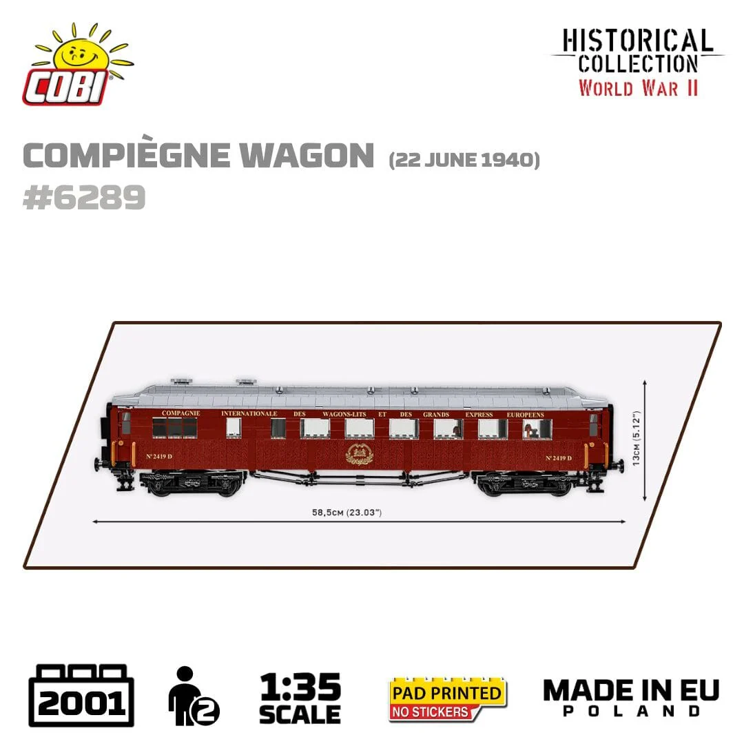 Compiegne wagon brick model 1940 - COBI 6289 - 2030 bricks - Image 4