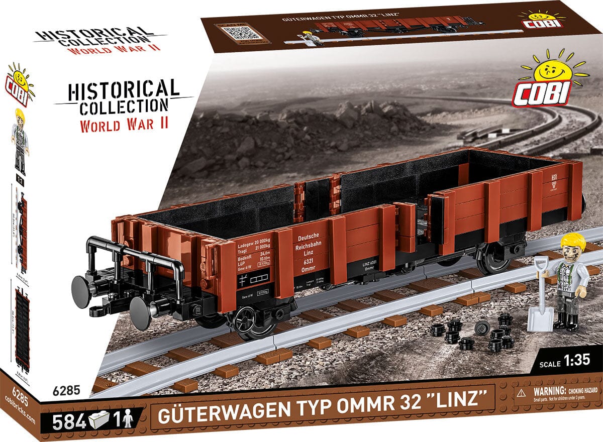 German Railway Guterwagen TYP OMMR 32 LINZ brick model - COBI 6285 - 584 bricks