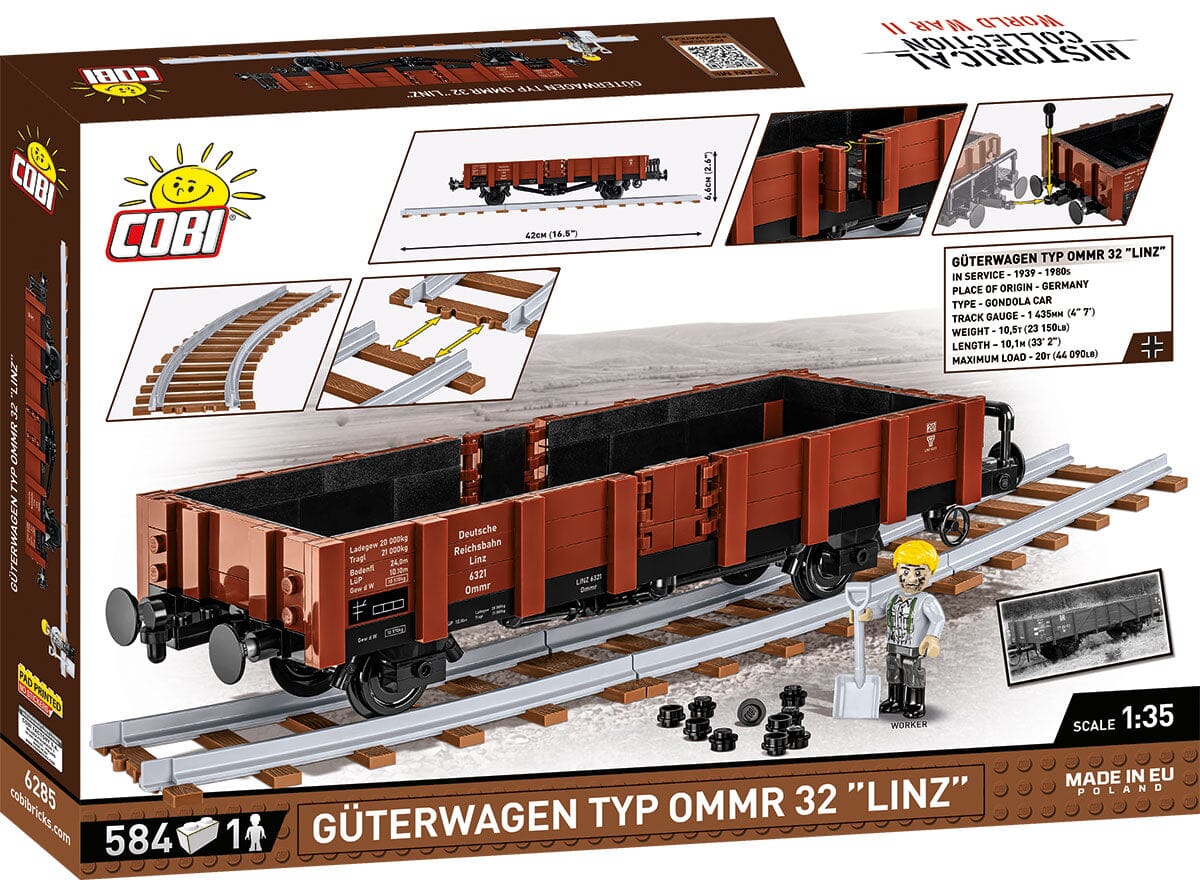 German Railway Guterwagen TYP OMMR 32 LINZ brick model - COBI 6285 - 584 bricks - Image 4
