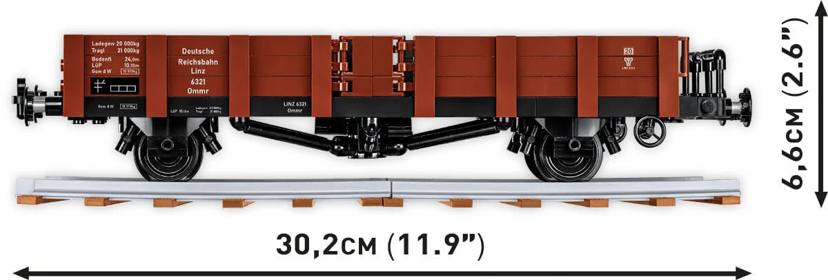 German Railway Guterwagen TYP OMMR 32 LINZ brick model - COBI 6285 - 584 bricks - Image 5