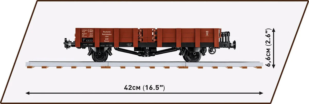 German Railway Guterwagen TYP OMMR 32 LINZ brick model - COBI 6285 - 584 bricks - Image 7