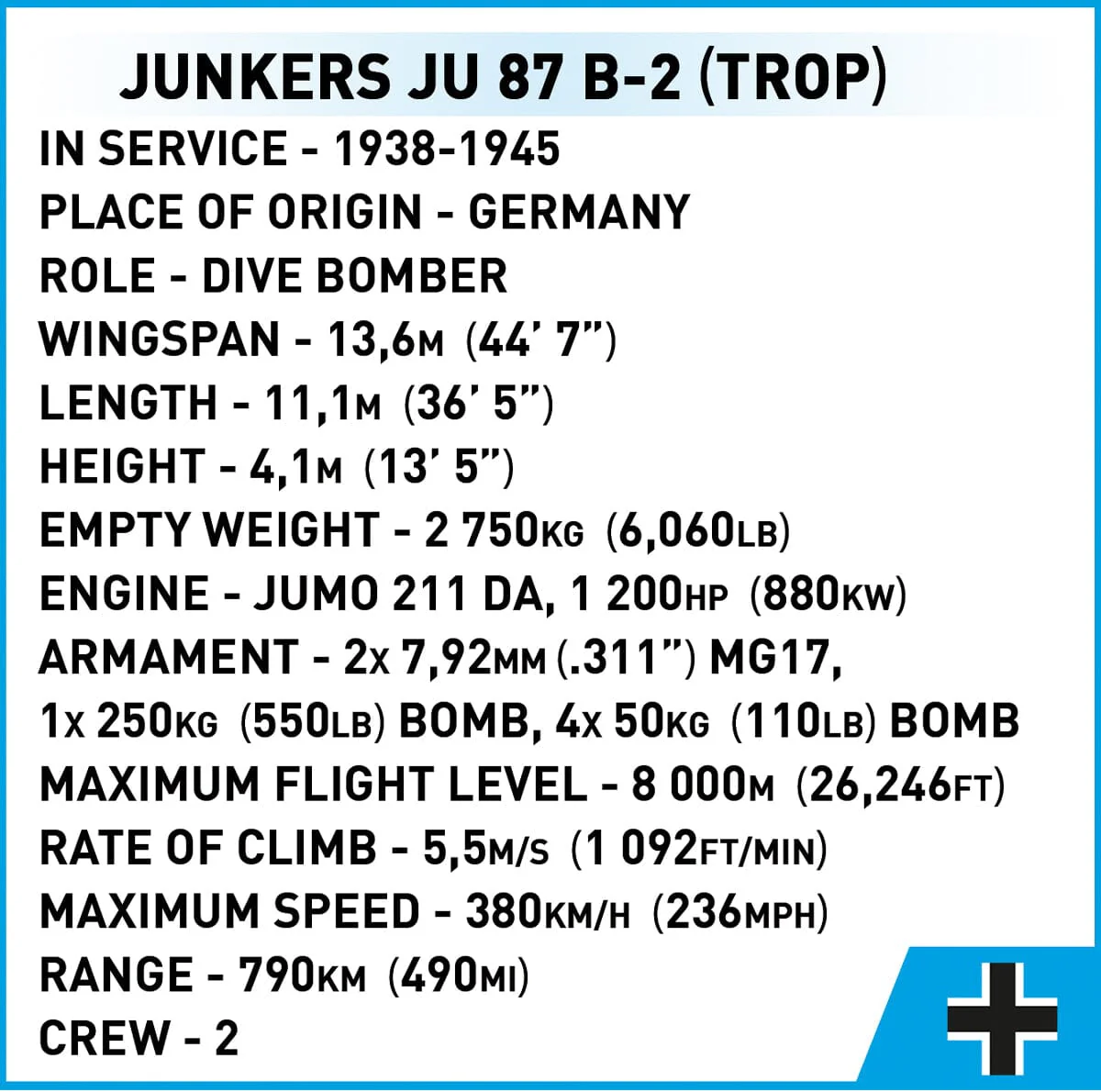 Junkers JU 87 B-2 brick plane model - COBI 5748 - 525 bricks - Image 10