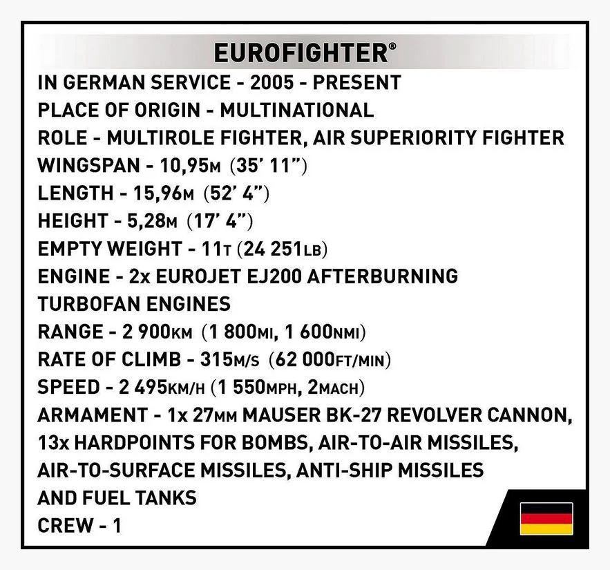 Eurofighter Typhoon (Germany) brick plane model - COBI 5848 - 644 bricks - Image 10