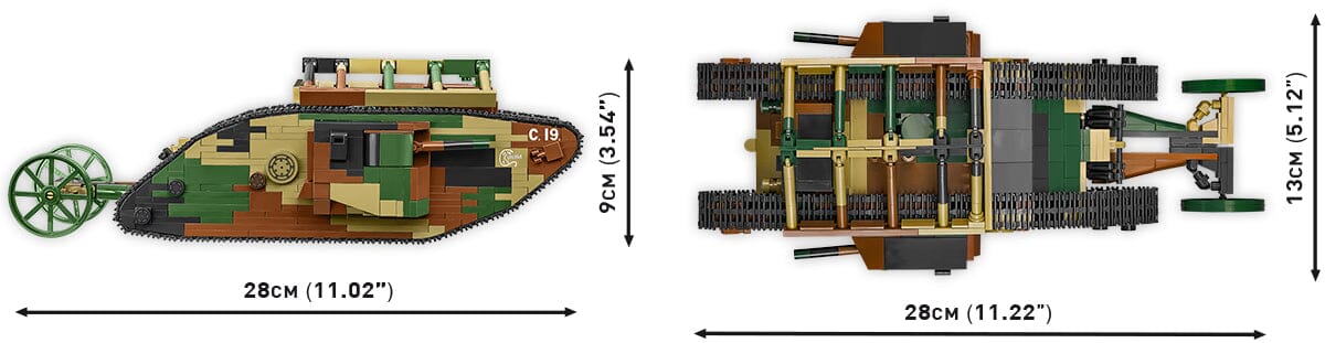 Tank Mark I (Male) no. c19 brick model - COBI 2993 - WWI 878 bricks - Image 8
