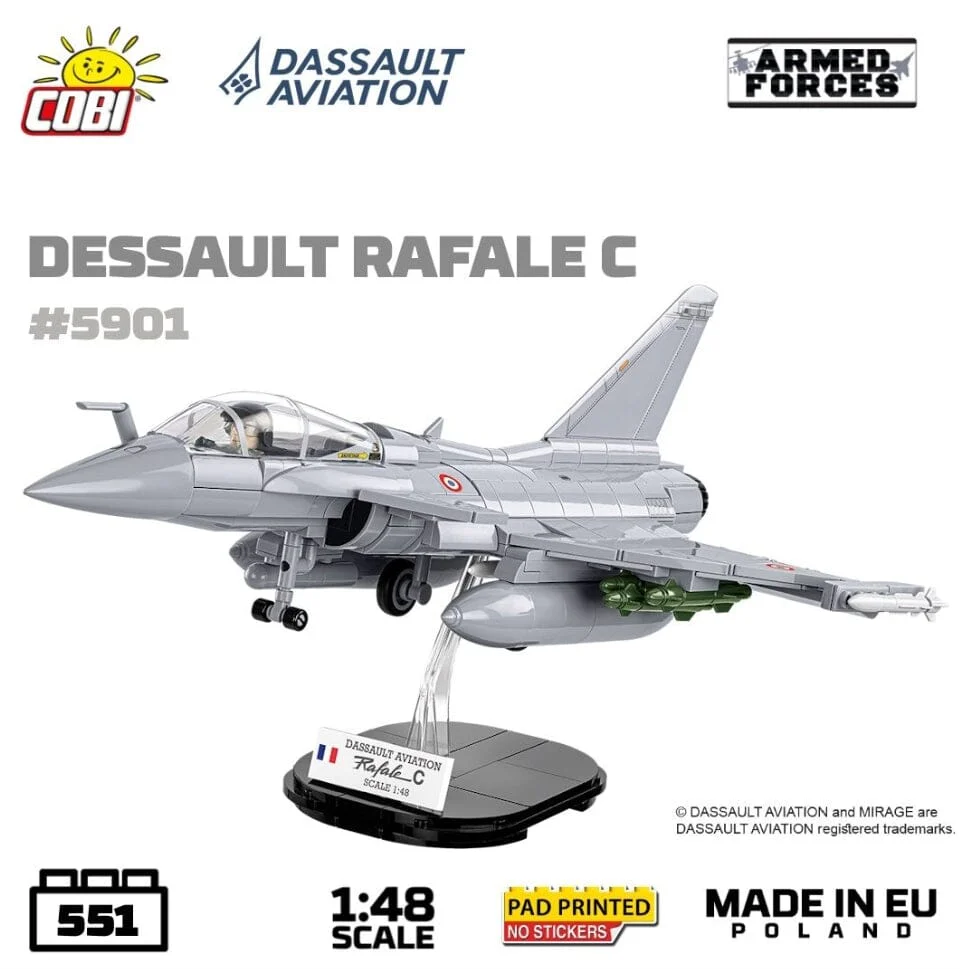 Dassault Rafale C brick plane model - COBI 5901 - 551 bricks - Image 4