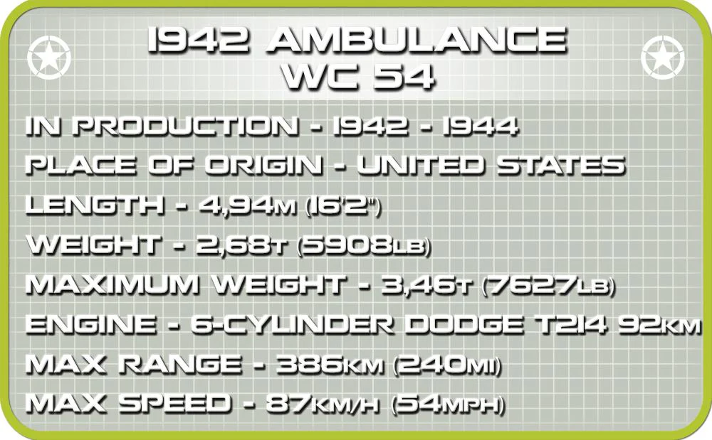 Dodge WC-54 Ambulance - COBI 2257 - 293 bricks - Image 3
