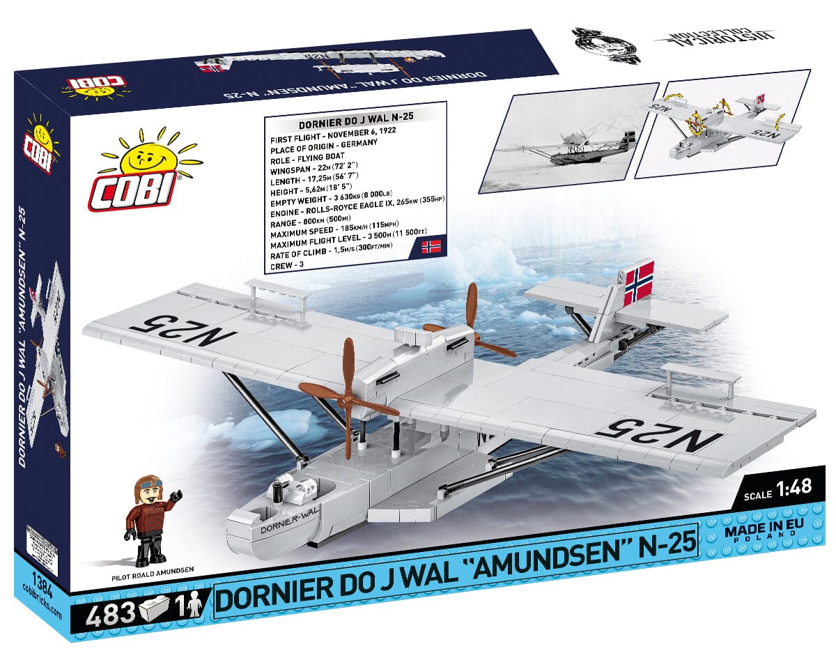 Dornier D0 J Wal ‘Amundsen’ N-25 aircraft model- COBI 1384 - 478 bricks - Image 2