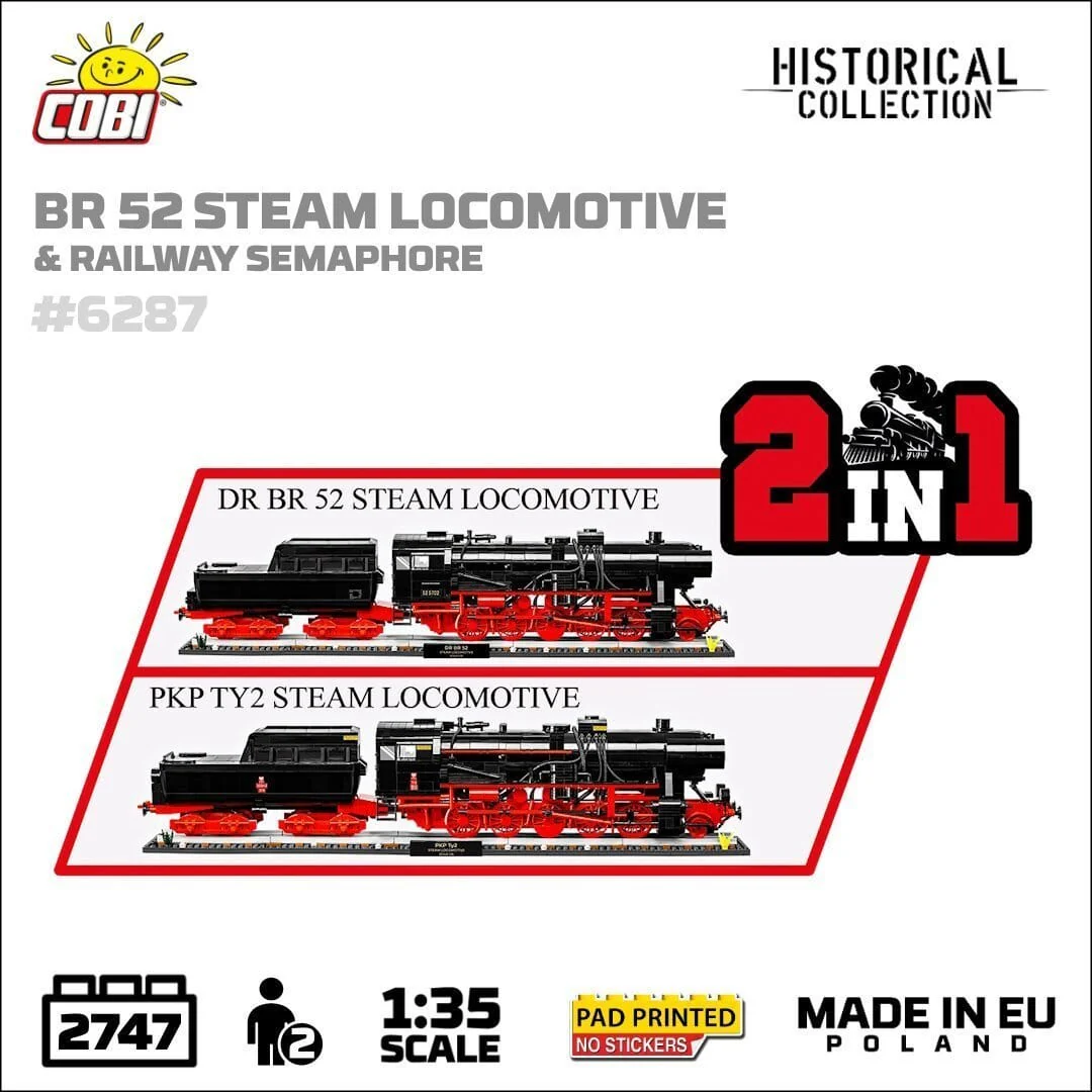 DRB Class 52 Steam Locomotive & Semaphore brick model - COBI 6287 - 2747 bricks - Image 10