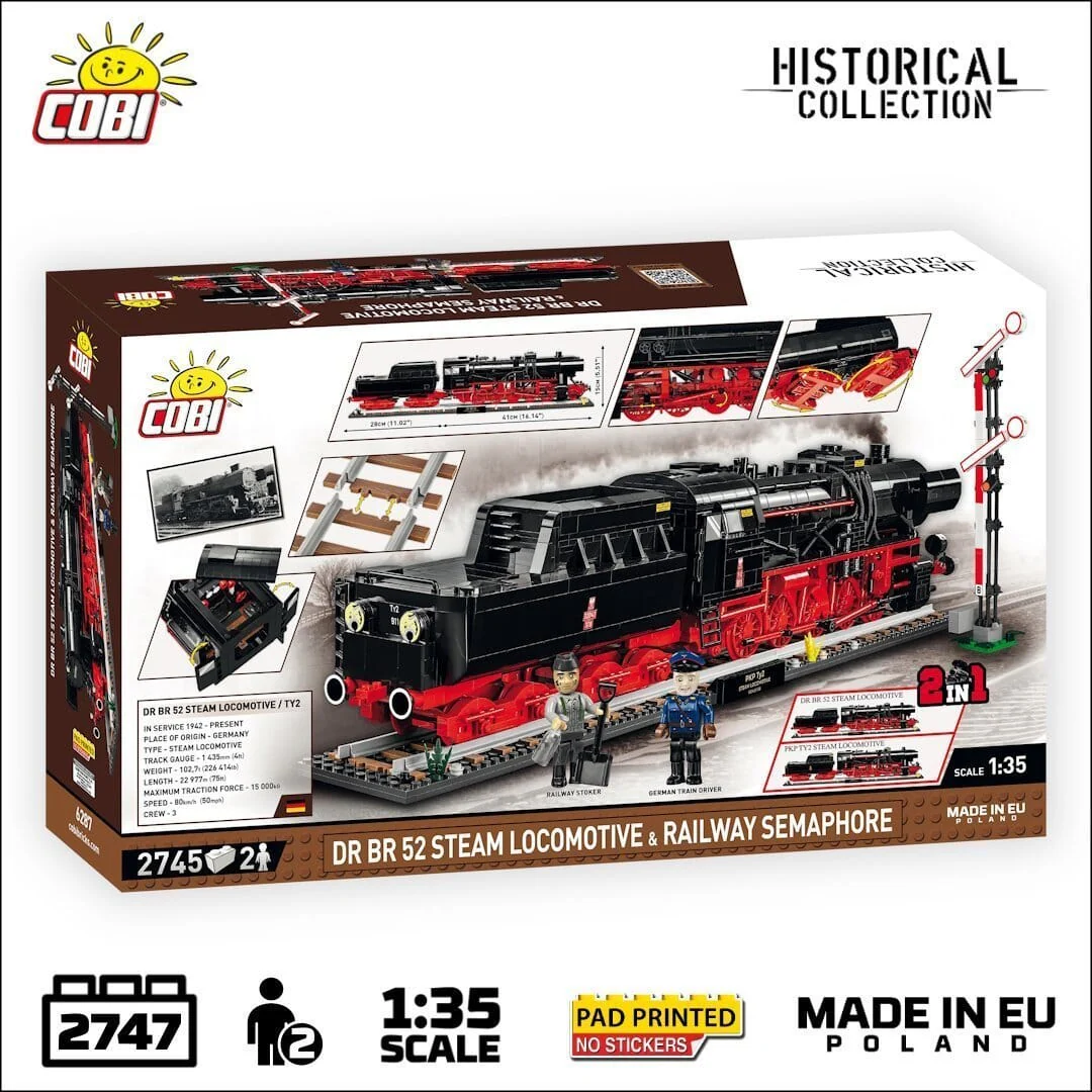 DRB Class 52 Steam Locomotive & Semaphore brick model - COBI 6287 - 2747 bricks - Image 4
