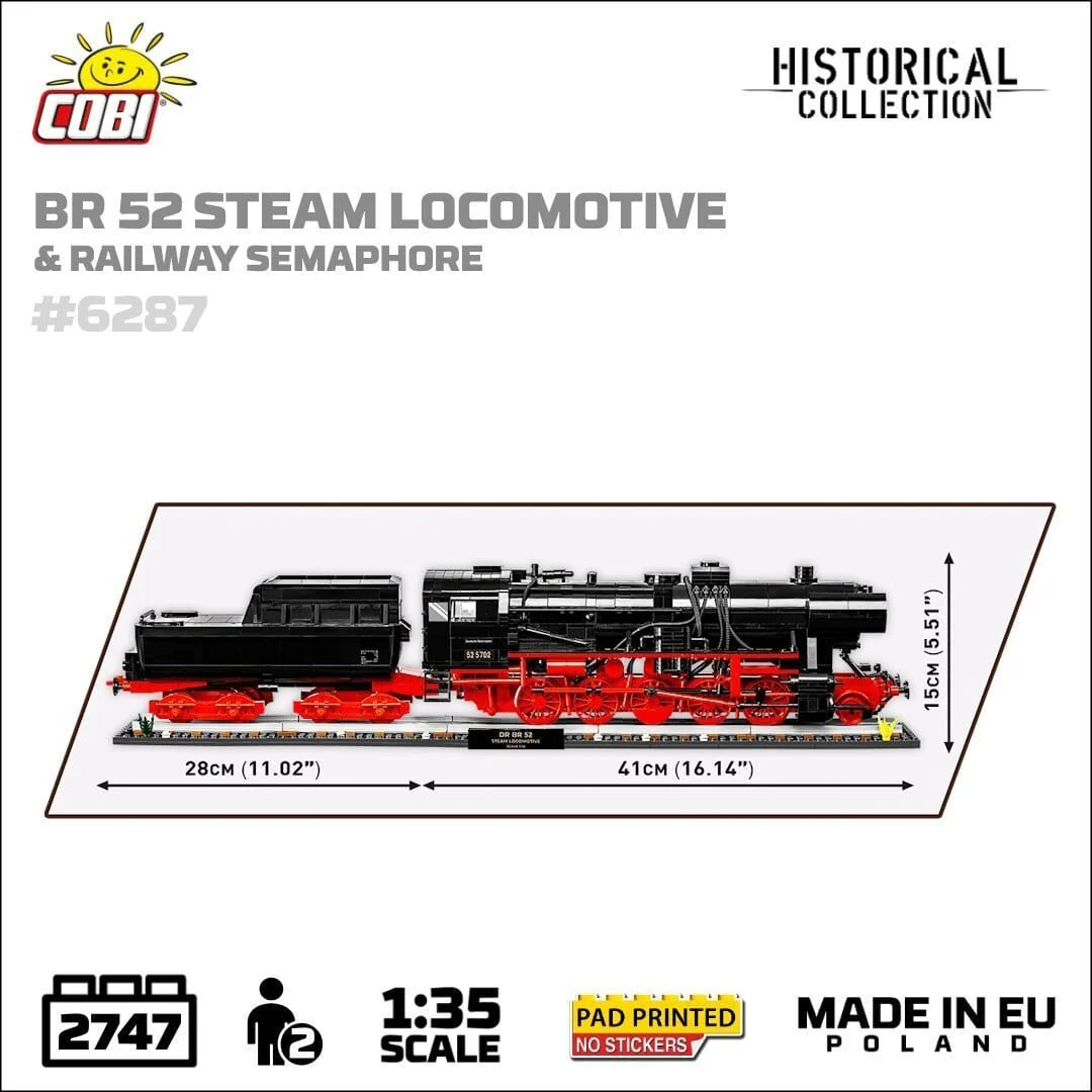 DRB Class 52 Steam Locomotive & Semaphore brick model - COBI 6287 - 2747 bricks - Image 5