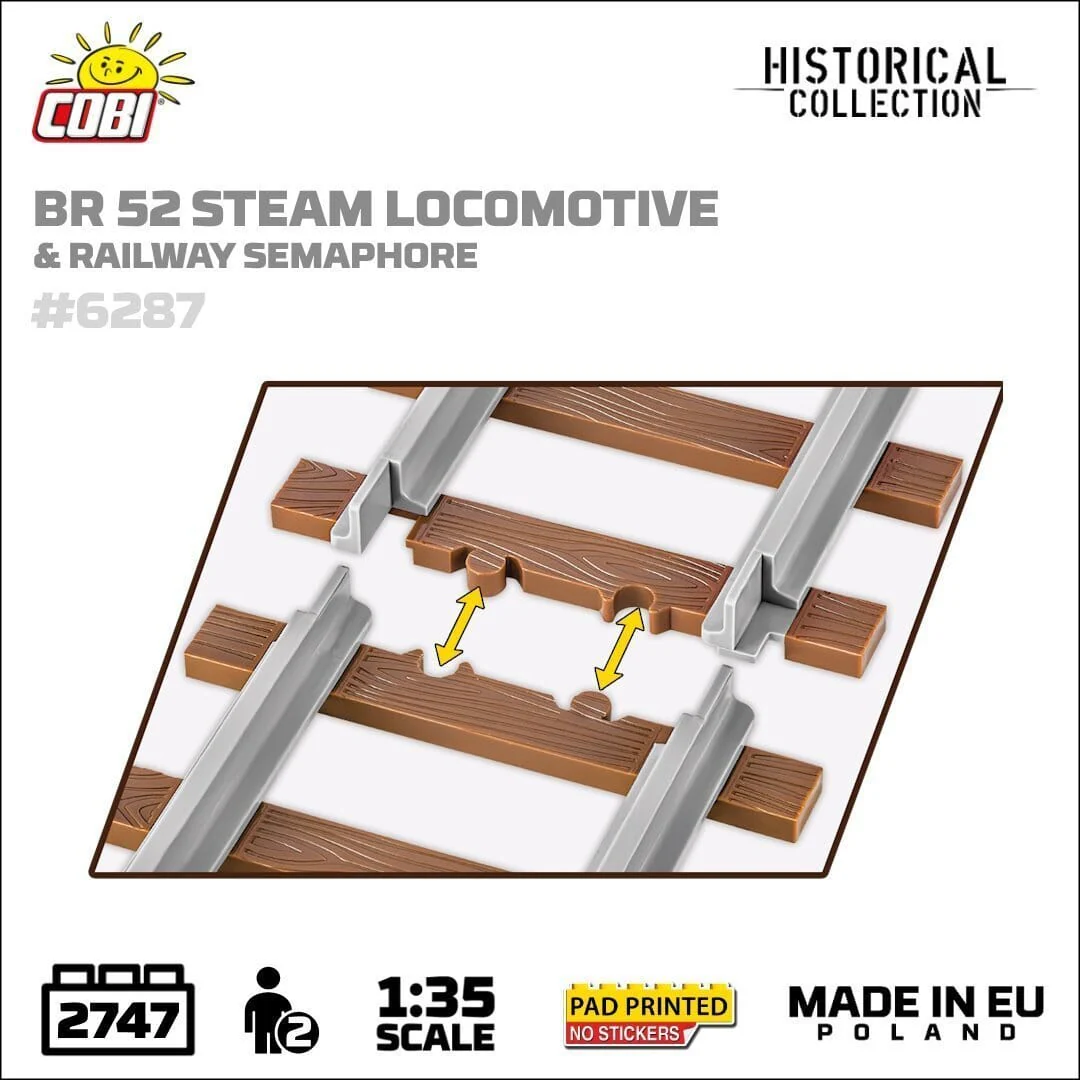 DRB Class 52 Steam Locomotive & Semaphore brick model - COBI 6287 - 2747 bricks - Image 6
