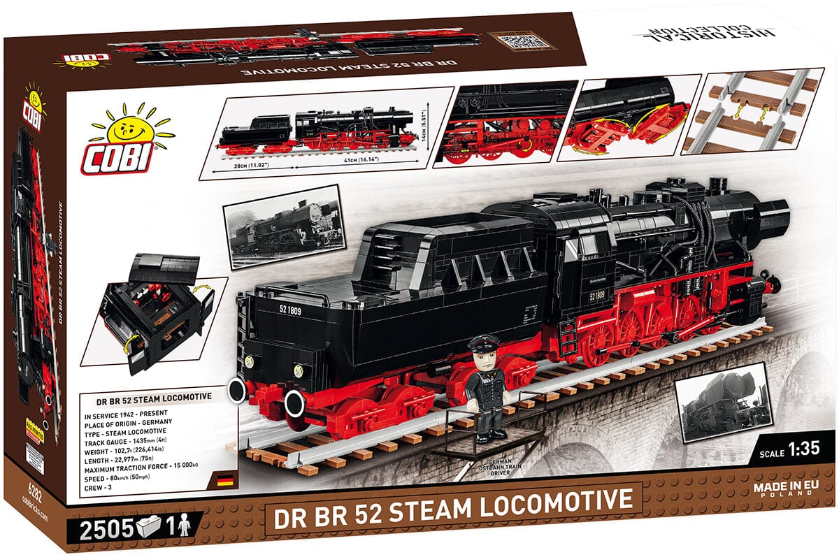 DRB Class 52 Steam Locomotive with coal wagon brick model - COBI 6282 - 2505 bricks - Image 3