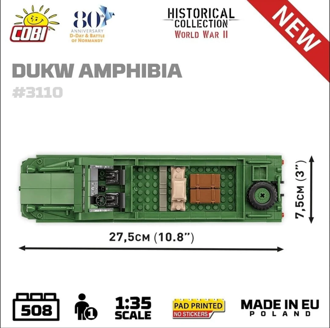 DUKW Amphibia- COBI 3110 - 508 brick amphibious car - Image 5
