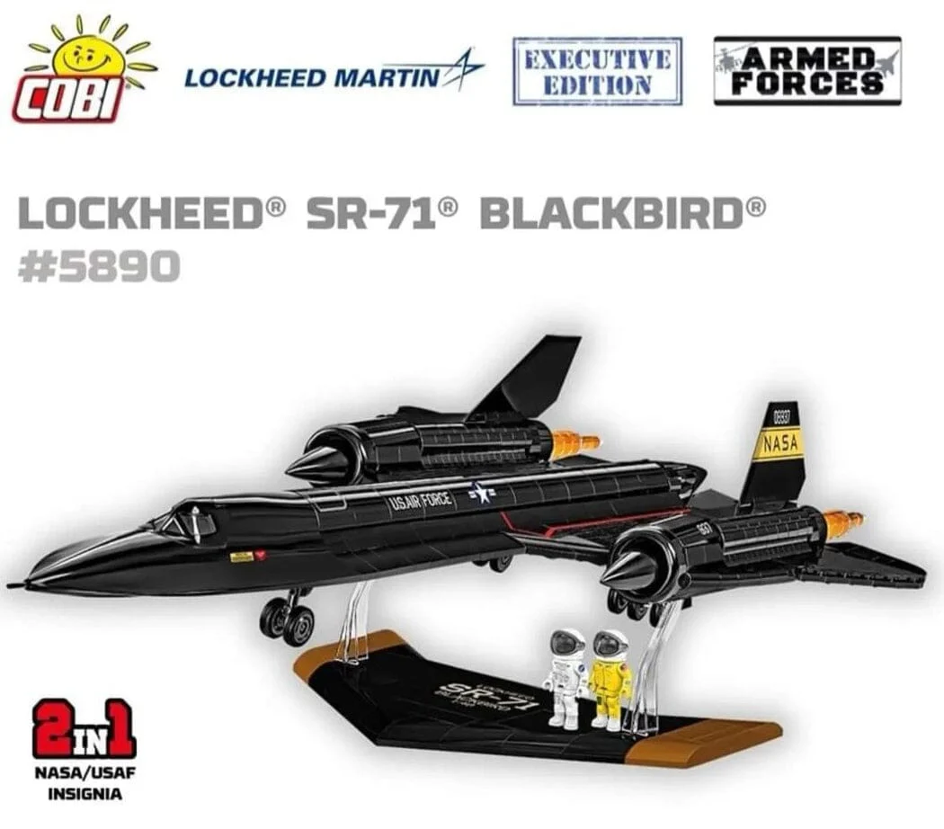 Executive Edition Lockheed SR-71 Blackbird brick aircraft model - COBI 5890 - 1379 bricks
