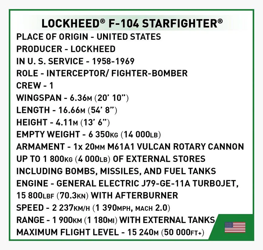 Lockheed F-104 Starfighter plane brick model - COBI 2426 - 420 bricks - Image 7