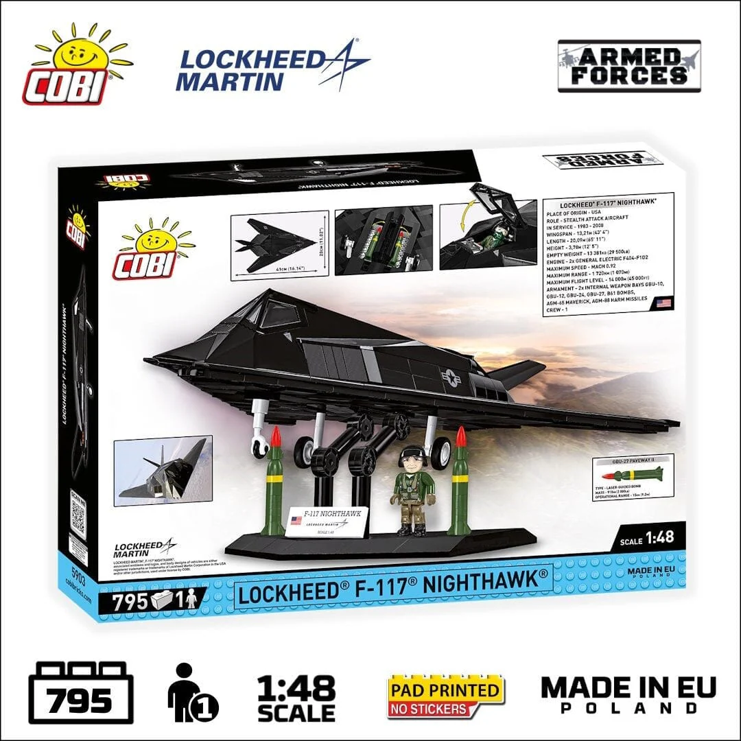 F-117 Nighthawk brick aircraft model - COBI 5903 - 798 bricks - Image 4