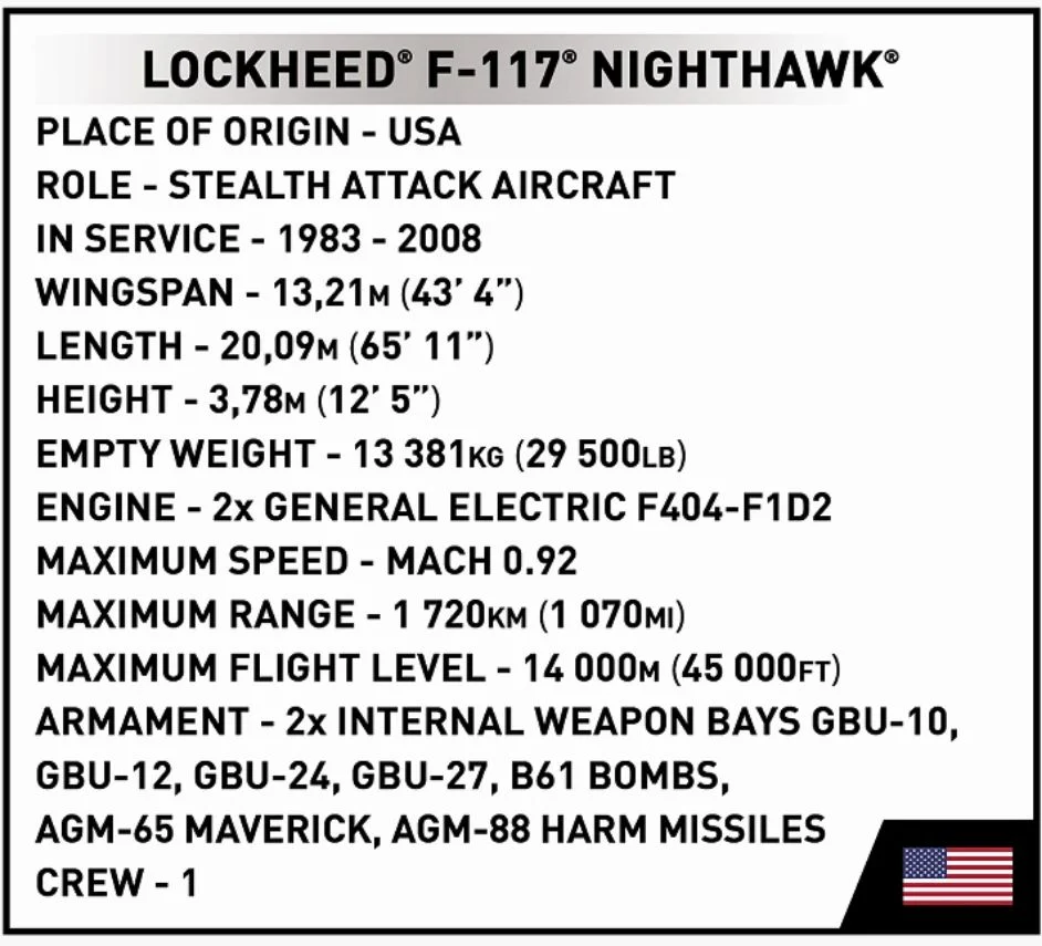 F-117 Nighthawk brick aircraft model - COBI 5903 - 798 bricks - Image 7