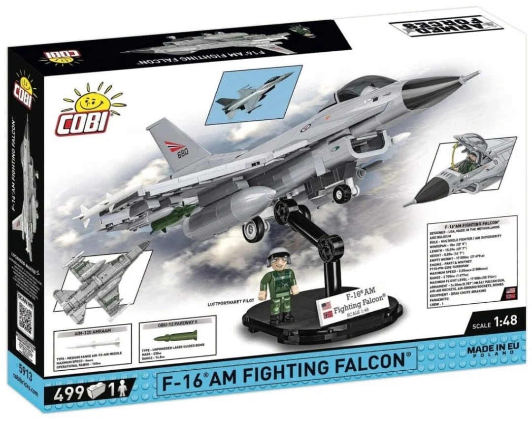 F-16 AM Fighting Falcon brick plane model - COBI 5913 - 499 bricks - Image 6