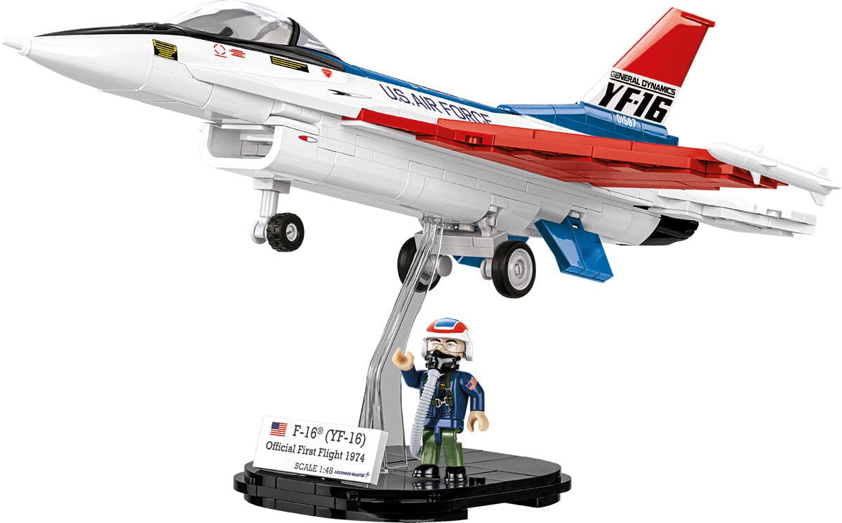 F-16 (YF-16) Fighting Falcon plane brick model - COBI 5892 - 373 bricks First Flight Edition 1974