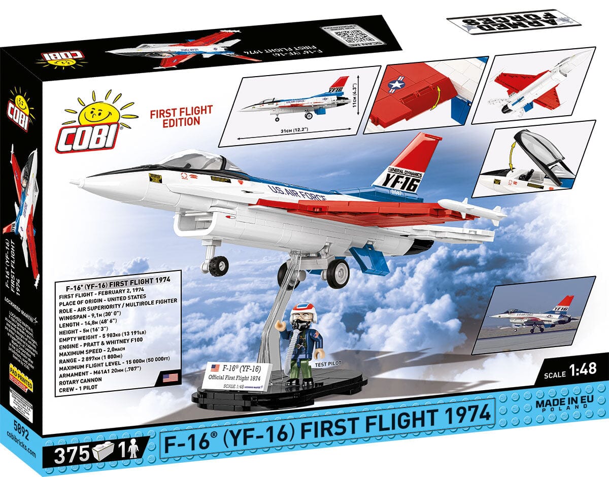F-16 (YF-16) Fighting Falcon plane brick model - COBI 5892 - 373 bricks First Flight Edition 1974 - Image 11