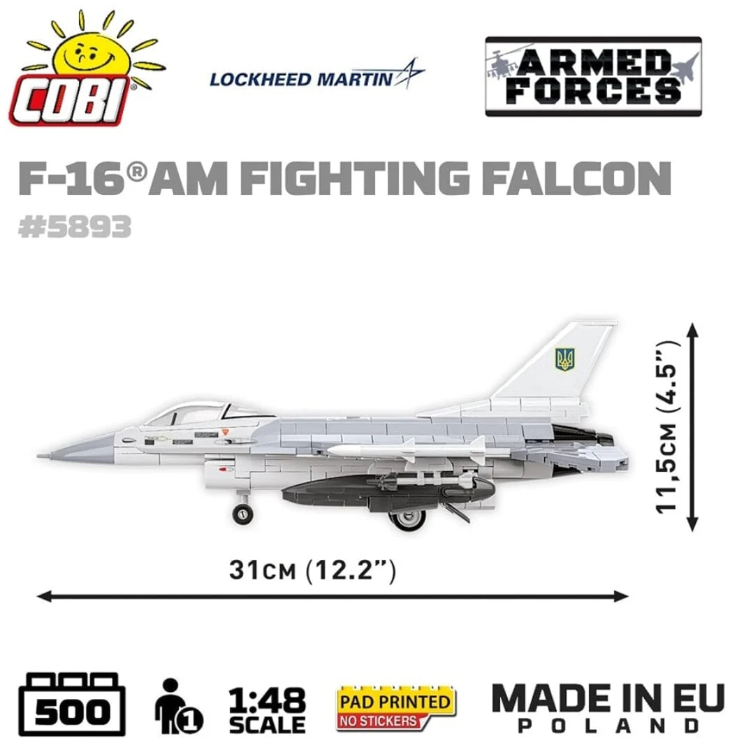 F-16 AM Fighting Falcon plane brick model - COBI 5893 - 500 bricks - Image 5