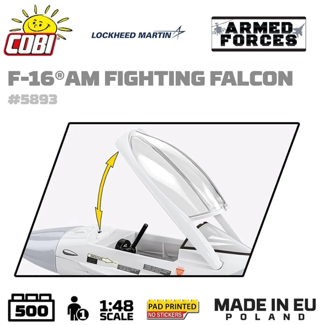 F-16 AM Fighting Falcon plane brick model - COBI 5893 - 500 bricks - Image 6