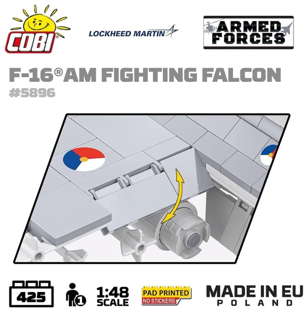 F-16 AM Fighting Falcon plane brick model - COBI 5896 - 425 bricks - Image 10