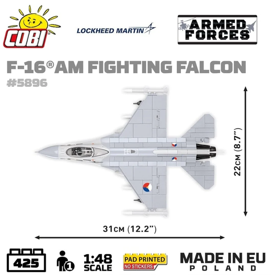 F-16 AM Fighting Falcon plane brick model - COBI 5896 - 425 bricks - Image 7