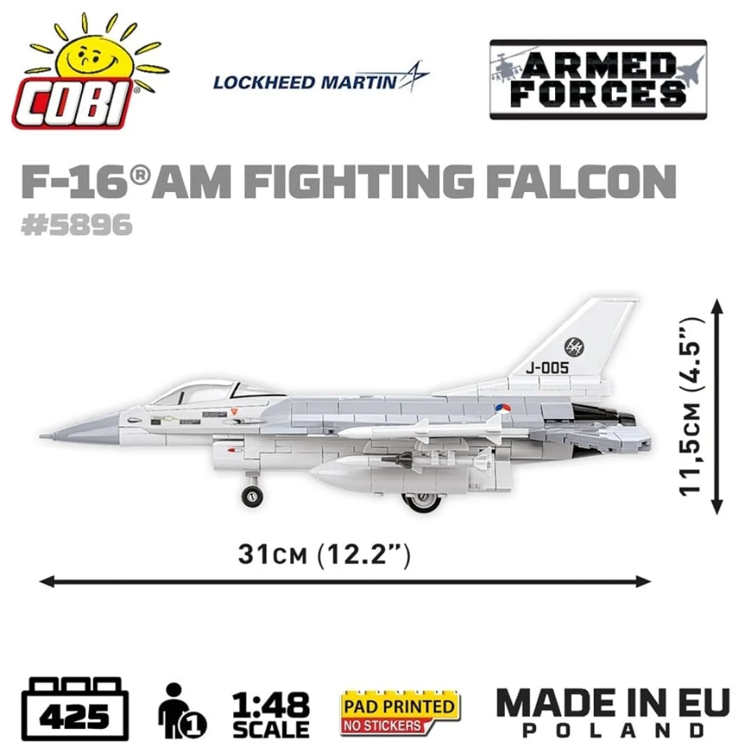 F-16 AM Fighting Falcon plane brick model - COBI 5896 - 425 bricks - Image 8