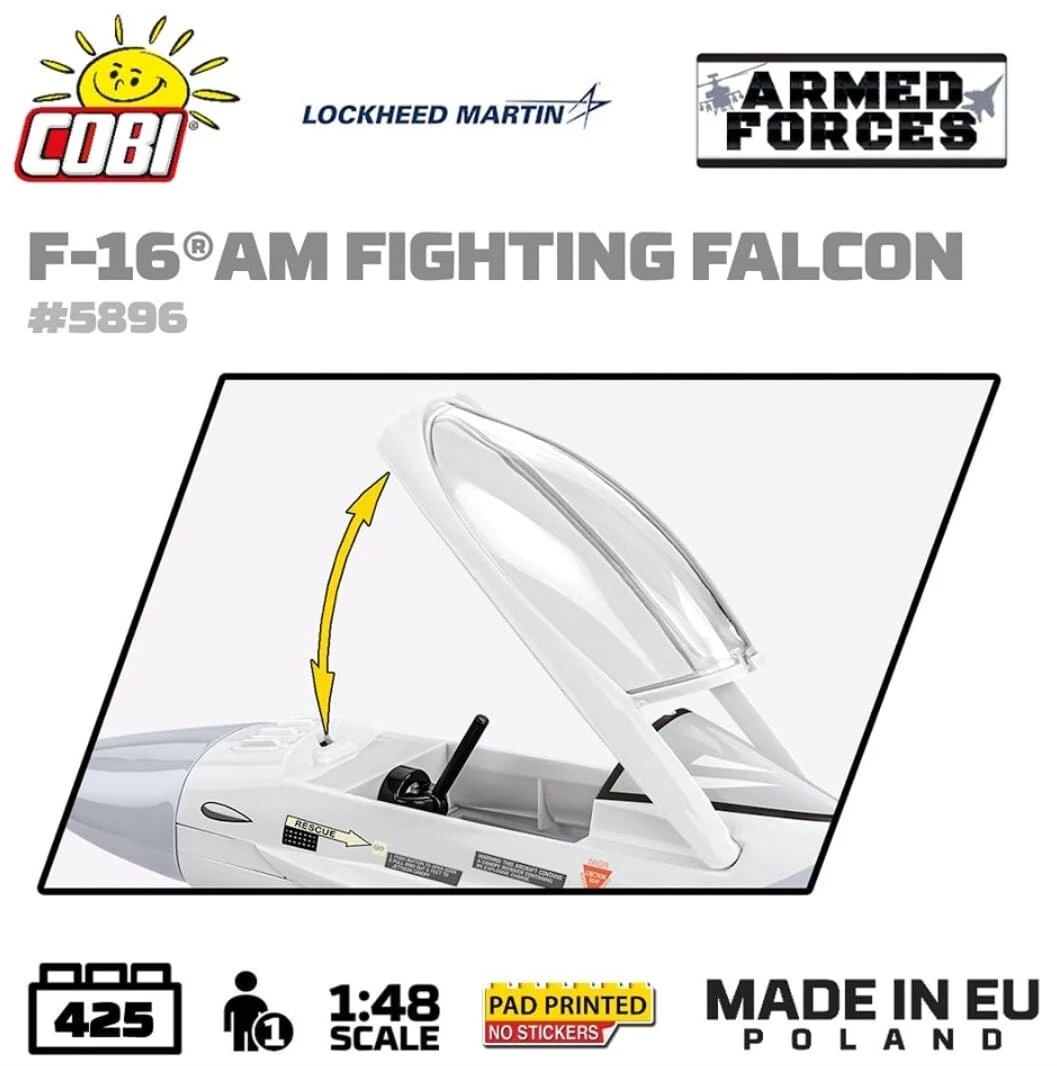 F-16 AM Fighting Falcon plane brick model - COBI 5896 - 425 bricks - Image 9