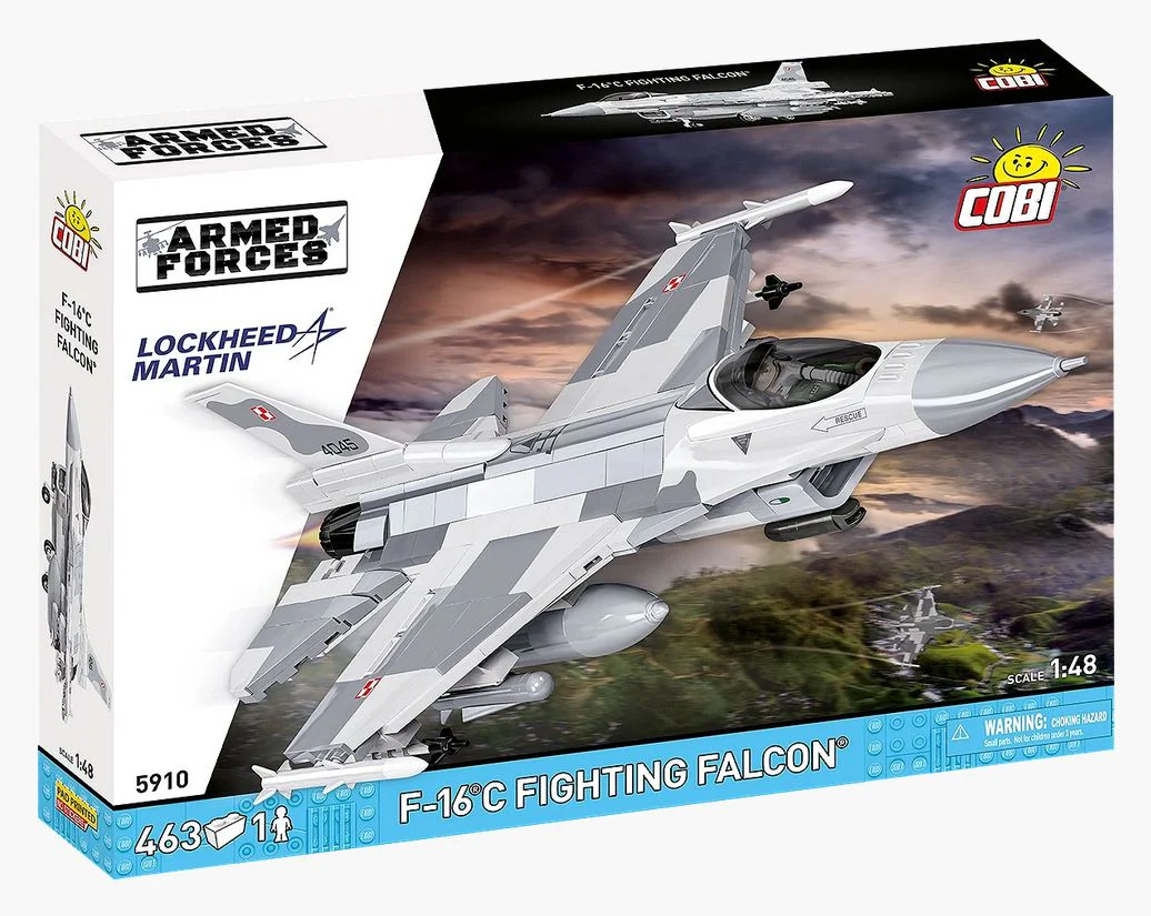 F-16C Fighting Falcon (Polish Version) brick plane model - COBI 5910 - 460 bricks