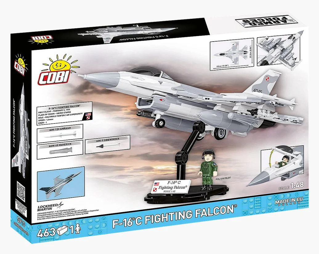 F-16C Fighting Falcon (Polish Version) brick plane model - COBI 5910 - 460 bricks - Image 2