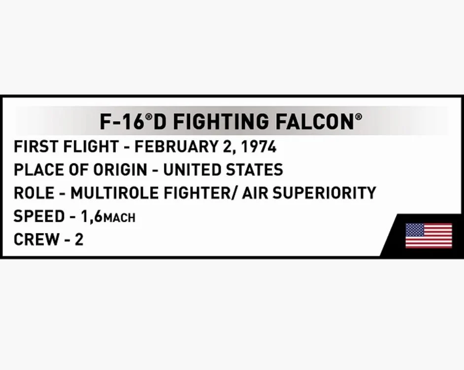 F-16D Fighting Falcon plane brick model - COBI 5914 - 438 bricks - Image 10