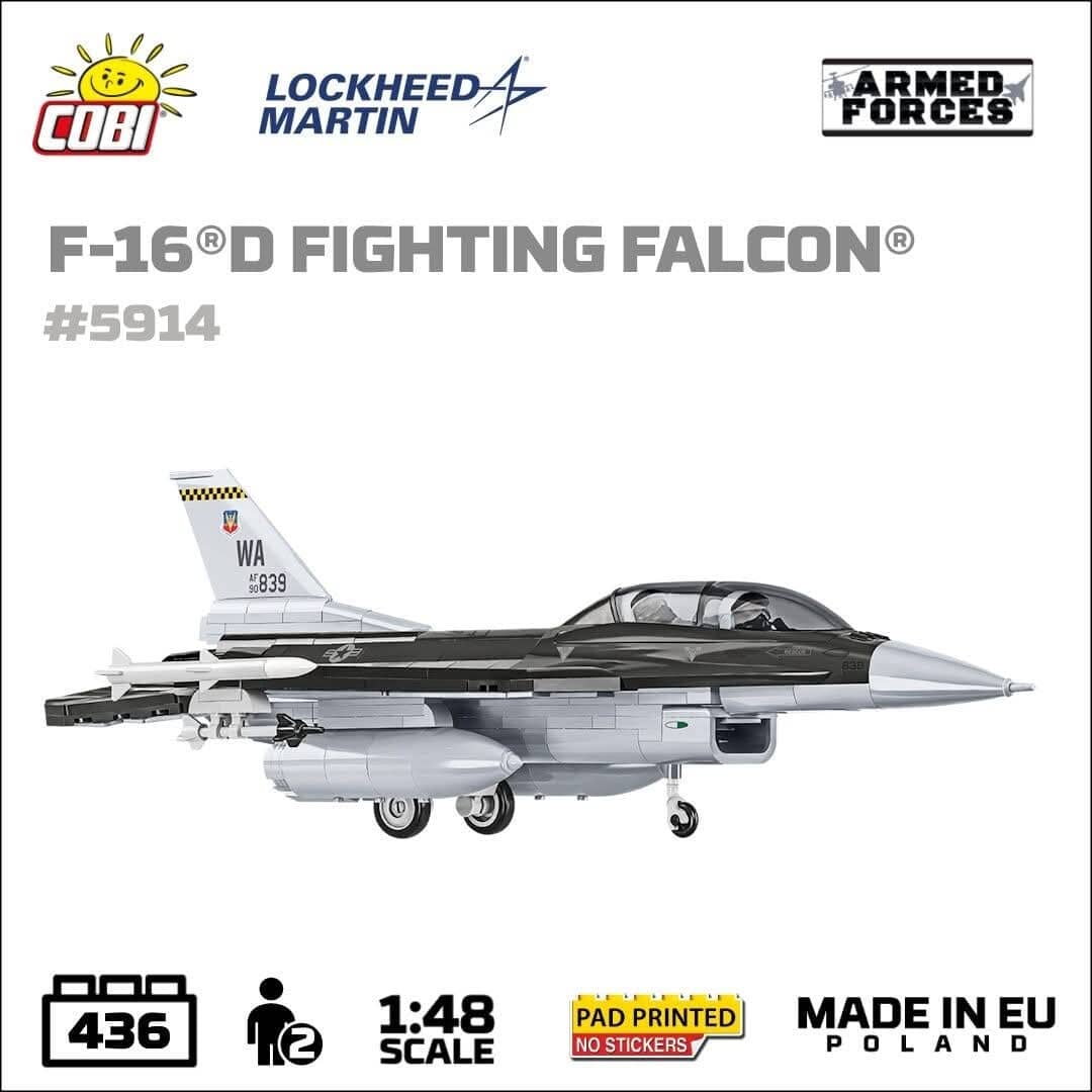 F-16D Fighting Falcon plane brick model - COBI 5914 - 438 bricks - Image 3