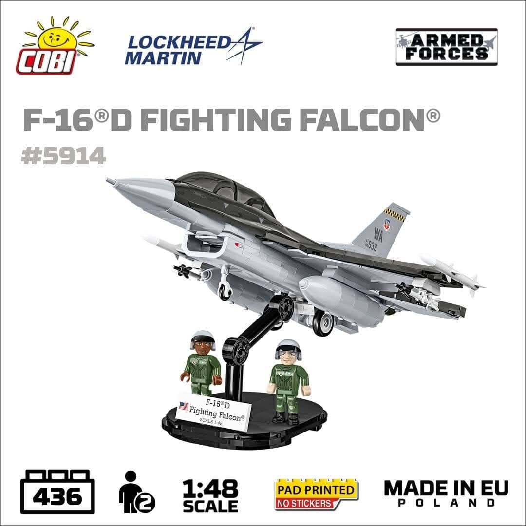 F-16D Fighting Falcon plane brick model - COBI 5914 - 438 bricks - Image 4