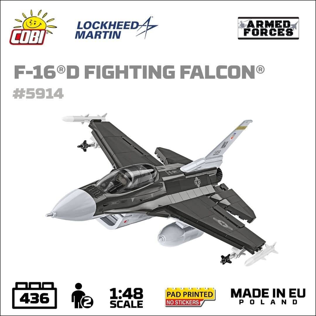F-16D Fighting Falcon plane brick model - COBI 5914 - 438 bricks - Image 5