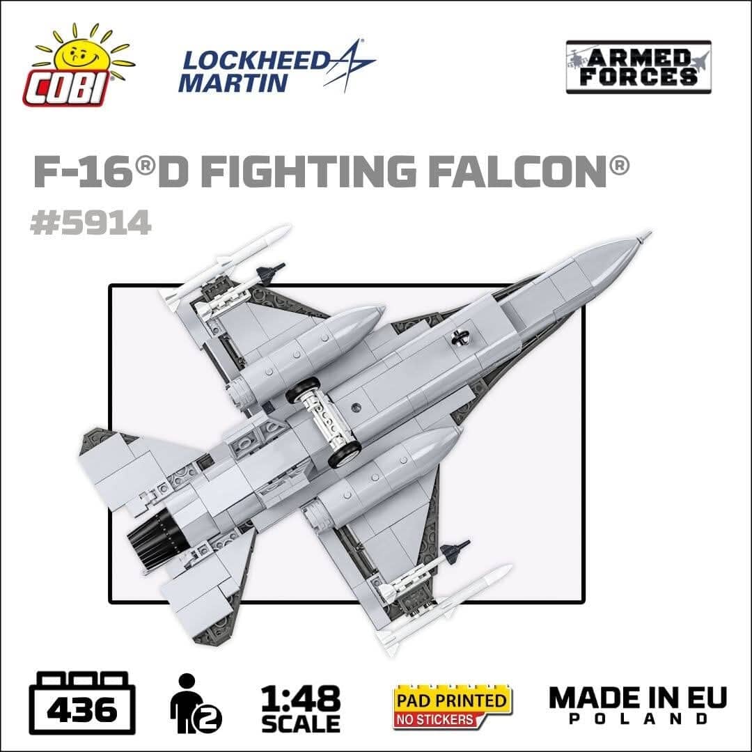 F-16D Fighting Falcon plane brick model - COBI 5914 - 438 bricks - Image 6