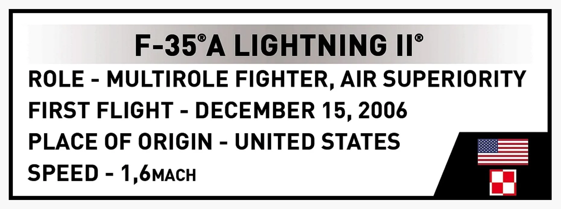 F-35A Lightning II "Husarz" brick plane model - COBI 5904 - 600 bricks - Image 6
