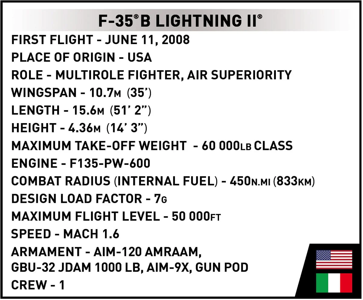 F-35B STOVL Lightning II brick plane model - COBI 5895 - 610 bricks - Image 11
