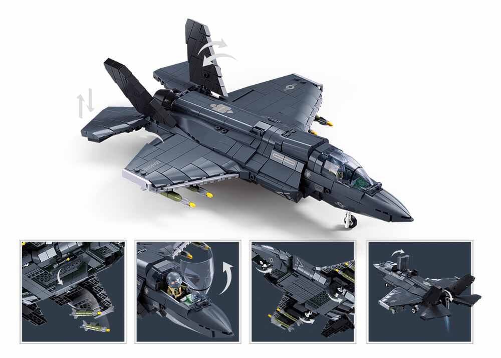 F-35Bs brick plane model - Sluban M38 - B1361 - 705 bricks - Image 3
